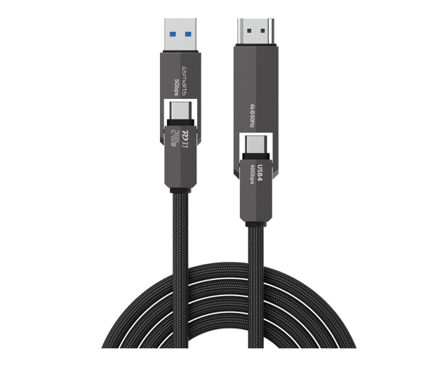 4smarts Kabel ComboCord USB4 HDMI 240W   1.5m czarny - 1512617 - zdjęcie